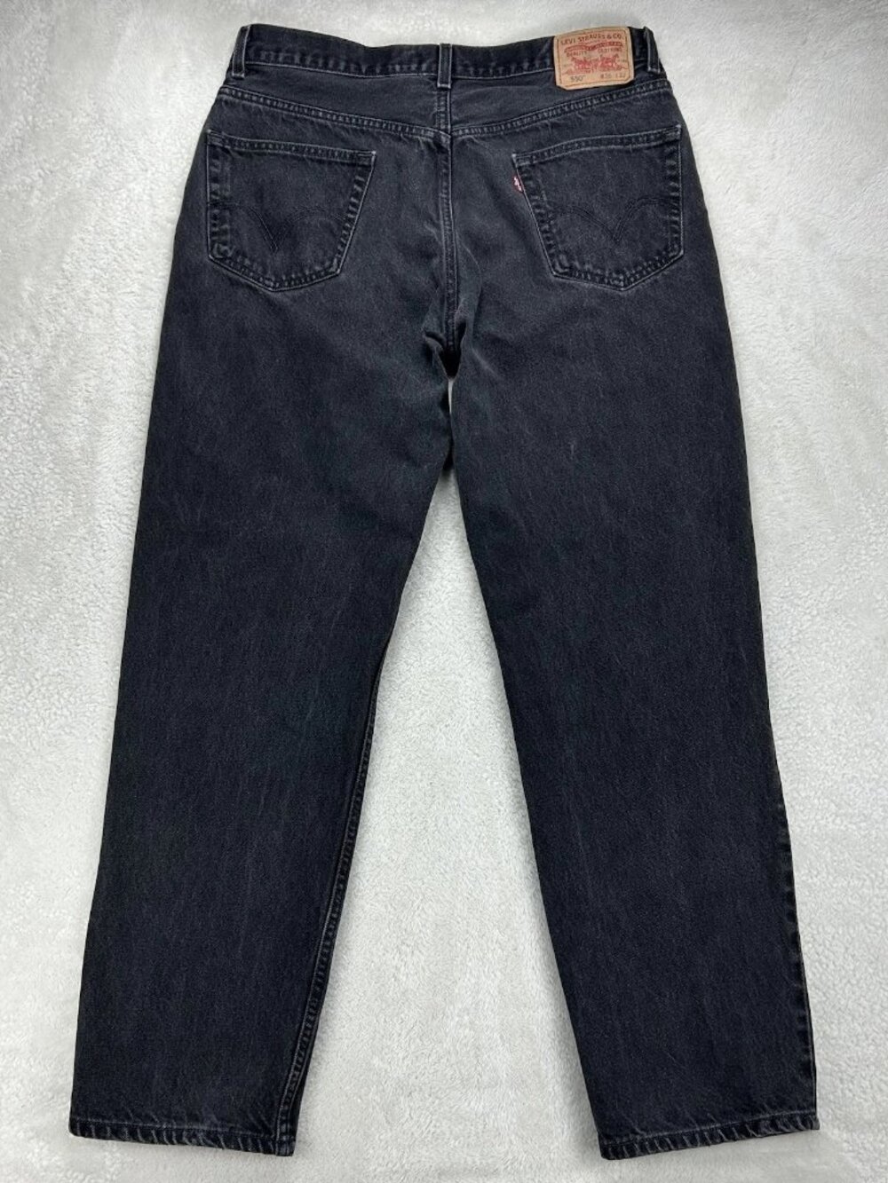 Vintage Levis 550 Jeans Men’s 34x32 Black Relaxed Fit Straight Leg (Tag-36x32) - Picture 9 of 12